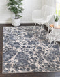 Gray 5' x 8' Oasis Rectangle Area Rug 65% Polypropylene & 35% Polyester Contemporary Carpet for Living Rooms, Bedroom, Kitchen, Dining, Office for Sale at Rug Engine