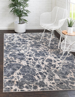 Gray 6' x 9' Oasis Rectangle Area Rug 65% Polypropylene & 35% Polyester Contemporary Carpet for Living Rooms, Bedroom, Kitchen, Dining, Office for Sale at Rug Engine