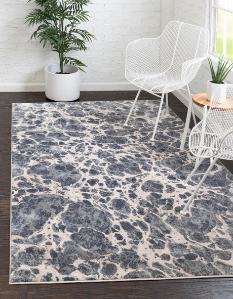 Gray 4' x 6' Oasis Rectangle Area Rug 65% Polypropylene & 35% Polyester Contemporary Carpet for Living Rooms, Bedroom, Kitchen, Dining, Office for Sale at Rug Engine