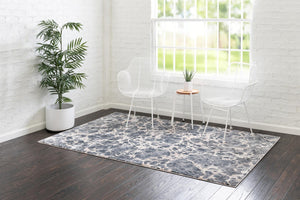 Gray 7' x 10' Oasis Rectangle Area Rug 65% Polypropylene & 35% Polyester Contemporary Carpet for Living Rooms, Bedroom, Kitchen, Dining, Office for Sale at Rug Engine