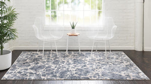 Gray 5' x 8' Oasis Rectangle Area Rug 65% Polypropylene & 35% Polyester Contemporary Carpet for Living Rooms, Bedroom, Kitchen, Dining, Office for Sale at Rug Engine