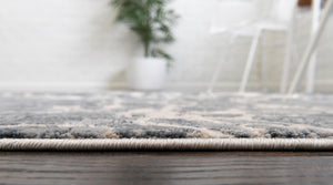 Gray 7' x 10' Oasis Rectangle Area Rug 65% Polypropylene & 35% Polyester Contemporary Carpet for Living Rooms, Bedroom, Kitchen, Dining, Office for Sale at Rug Engine