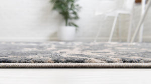 Gray 4' x 4' Oasis Round Area Rug 65% Polypropylene & 35% Polyester Contemporary Carpet for Living Rooms, Bedroom, Kitchen, Dining, Office for Sale at Rug Engine