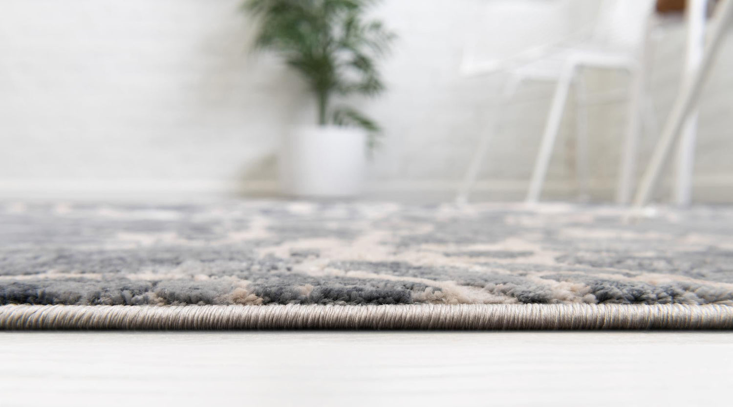 Gray 7' x 7' Oasis Round Area Rug 65% Polypropylene & 35% Polyester Contemporary Carpet for Living Rooms, Bedroom, Kitchen, Dining, Office for Sale at Rug Engine