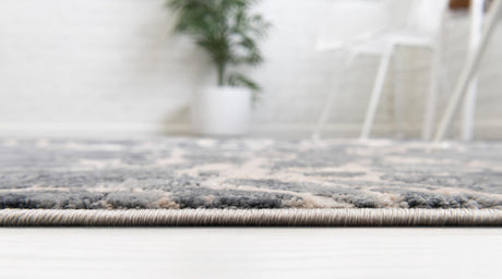Gray 7' x 7' Oasis Round Area Rug 65% Polypropylene & 35% Polyester Contemporary Carpet for Living Rooms, Bedroom, Kitchen, Dining, Office for Sale at Rug Engine