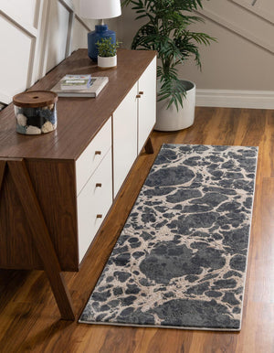 Gray 2' x 12' Oasis Runner Area Rug 65% Polypropylene & 35% Polyester Contemporary Carpet for Living Rooms, Bedroom, Kitchen, Dining, Office for Sale at Rug Engine