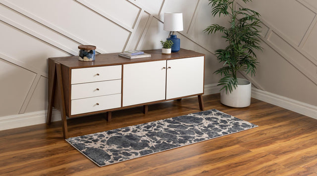Gray 2' x 12' Oasis Runner Area Rug 65% Polypropylene & 35% Polyester Contemporary Carpet for Living Rooms, Bedroom, Kitchen, Dining, Office for Sale at Rug Engine
