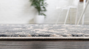 Gray 2' x 12' Oasis Runner Area Rug 65% Polypropylene & 35% Polyester Contemporary Carpet for Living Rooms, Bedroom, Kitchen, Dining, Office for Sale at Rug Engine