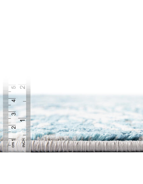 Blue 7' x 7' Oasis Octagon Area Rug 65% Polypropylene & 35% Polyester Contemporary Carpet for Living Rooms, Bedroom, Kitchen, Dining, Office for Sale at Rug Engine