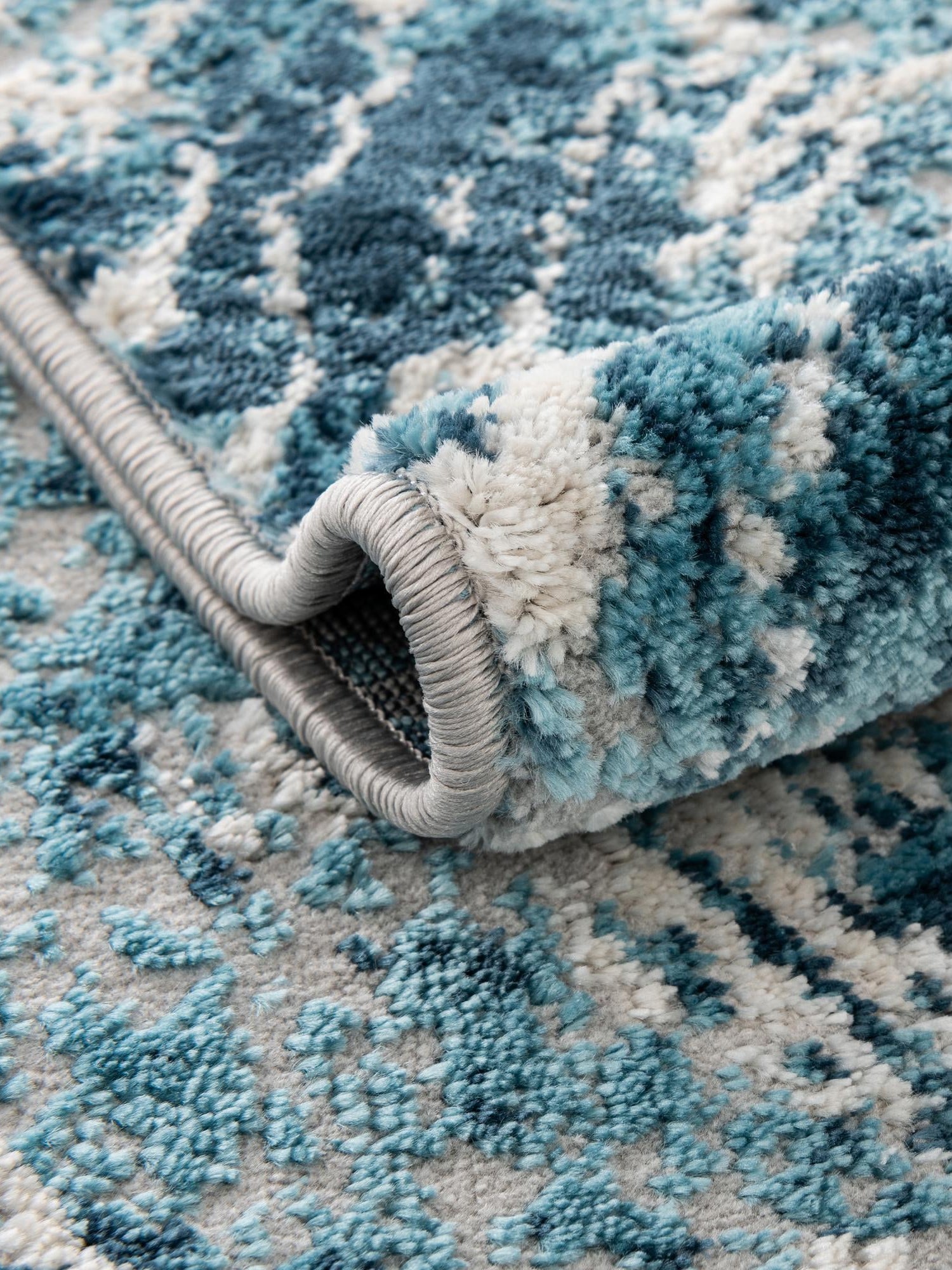 Blue 2' x 3' Oasis Rectangle Area Rug 65% Polypropylene & 35% Polyester Contemporary Carpet for Living Rooms, Bedroom, Kitchen, Dining, Office for Sale at Rug Engine