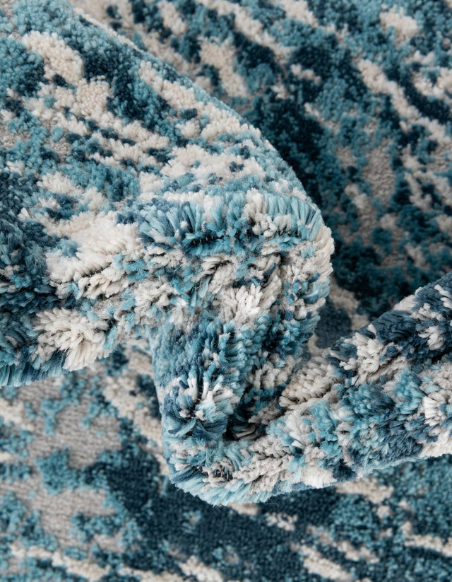 Blue 4' x 6' Oasis Rectangle Area Rug 65% Polypropylene & 35% Polyester Contemporary Carpet for Living Rooms, Bedroom, Kitchen, Dining, Office for Sale at Rug Engine