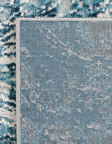 Blue 5' x 8' Oasis Rectangle Area Rug 65% Polypropylene & 35% Polyester Contemporary Carpet for Living Rooms, Bedroom, Kitchen, Dining, Office for Sale at Rug Engine