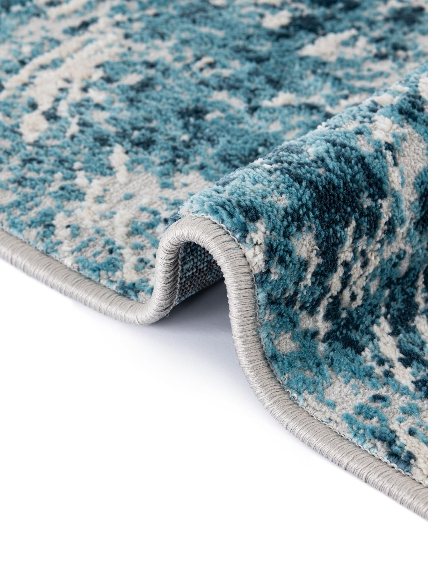 Blue 5' x 8' Oasis Rectangle Area Rug 65% Polypropylene & 35% Polyester Contemporary Carpet for Living Rooms, Bedroom, Kitchen, Dining, Office for Sale at Rug Engine