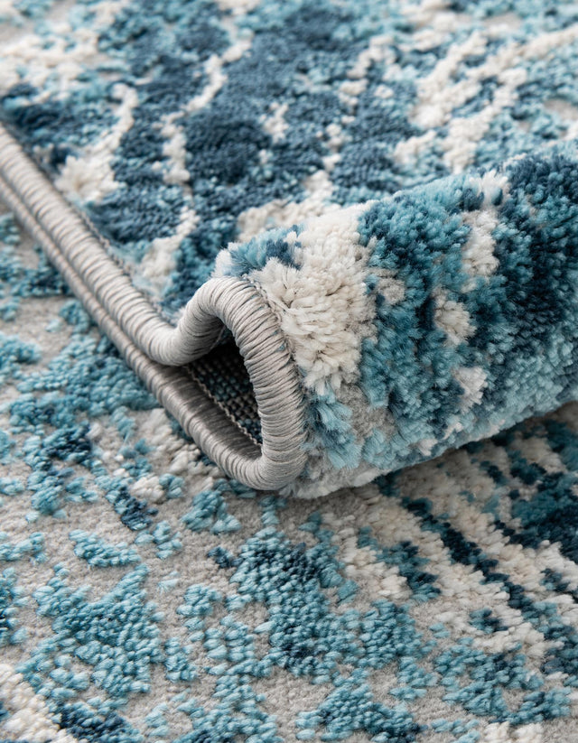 Blue 5' x 8' Oasis Oval Area Rug 65% Polypropylene & 35% Polyester Contemporary Carpet for Living Rooms, Bedroom, Kitchen, Dining, Office for Sale at Rug Engine