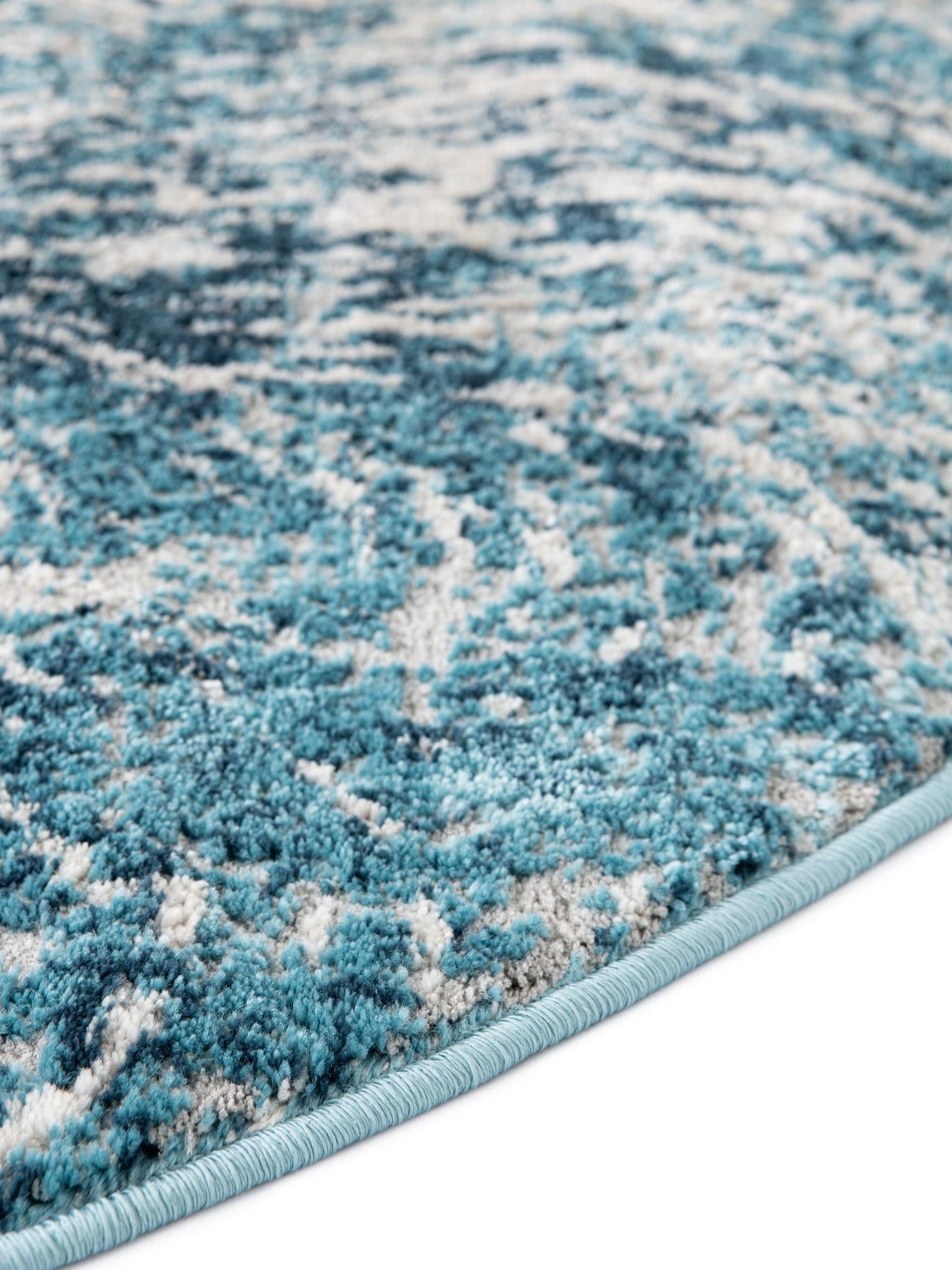 Blue 5' x 8' Oasis Oval Area Rug 65% Polypropylene & 35% Polyester Contemporary Carpet for Living Rooms, Bedroom, Kitchen, Dining, Office for Sale at Rug Engine