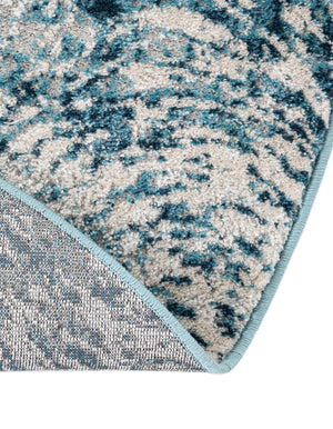 Blue 4' x 4' Oasis Round Area Rug 65% Polypropylene & 35% Polyester Contemporary Carpet for Living Rooms, Bedroom, Kitchen, Dining, Office for Sale at Rug Engine