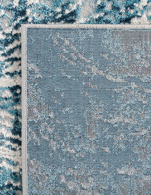 Blue 2' x 6' Oasis Runner Area Rug 65% Polypropylene & 35% Polyester Contemporary Carpet for Living Rooms, Bedroom, Kitchen, Dining, Office for Sale at Rug Engine