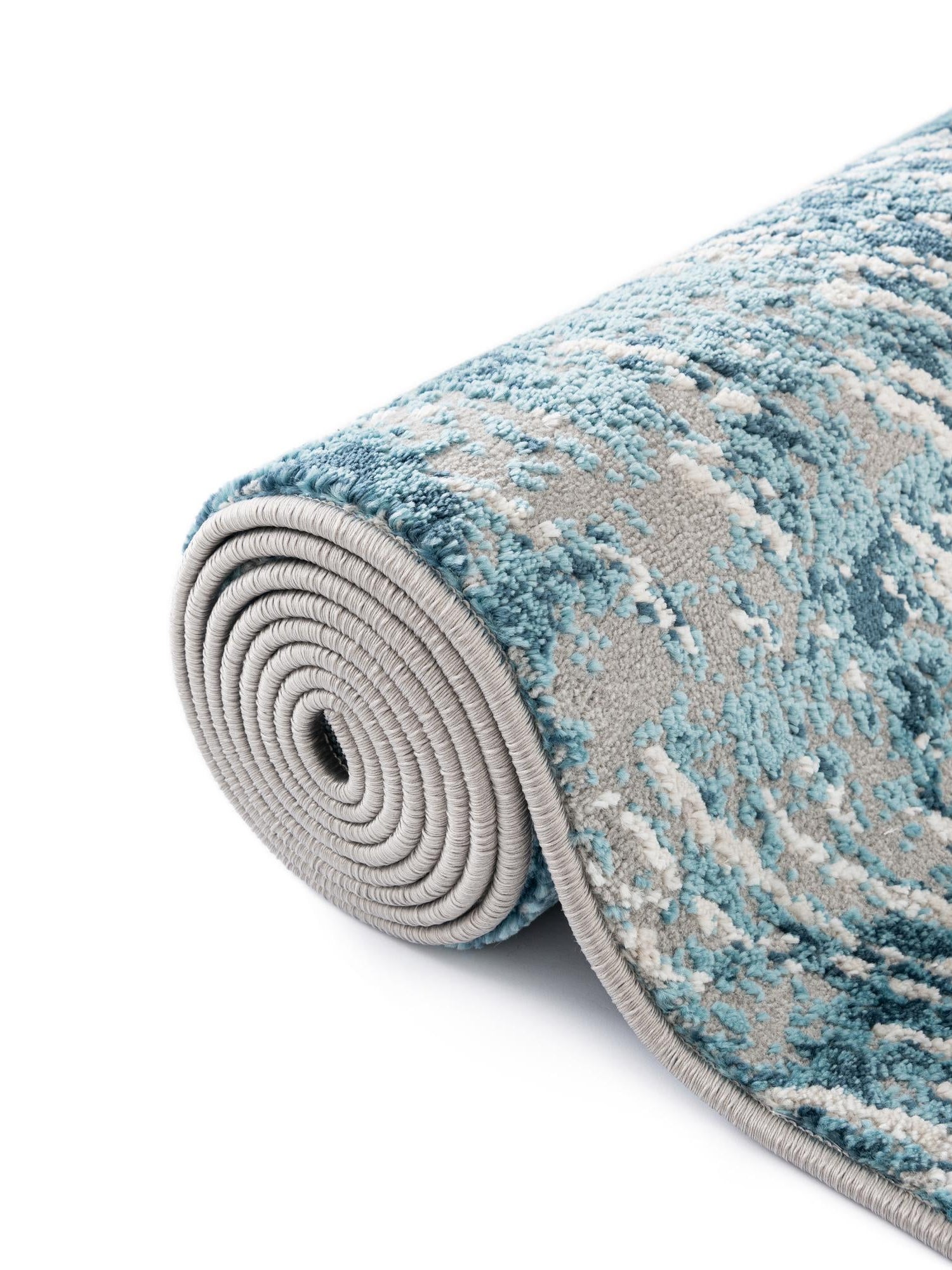 Blue 2' x 6' Oasis Runner Area Rug 65% Polypropylene & 35% Polyester Contemporary Carpet for Living Rooms, Bedroom, Kitchen, Dining, Office for Sale at Rug Engine