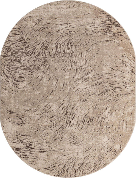 Brown 8' x 10' Oasis Oval Area Rug 65% Polypropylene & 35% Polyester Contemporary Carpet for Living Rooms, Bedroom, Kitchen, Dining, Office for Sale at Rug Engine