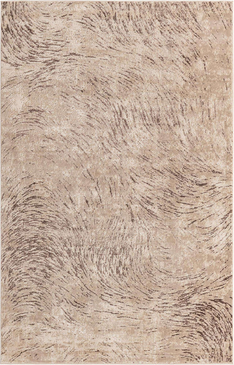 Brown 6' x 9' Oasis Rectangle Area Rug 65% Polypropylene & 35% Polyester Contemporary Carpet for Living Rooms, Bedroom, Kitchen, Dining, Office for Sale at Rug Engine