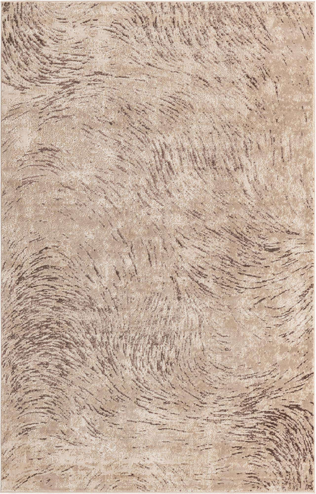 Brown 6' x 9' Oasis Rectangle Area Rug 65% Polypropylene & 35% Polyester Contemporary Carpet for Living Rooms, Bedroom, Kitchen, Dining, Office for Sale at Rug Engine