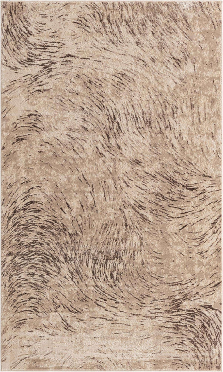 Brown 5' x 8' Oasis Rectangle Area Rug 65% Polypropylene & 35% Polyester Contemporary Carpet for Living Rooms, Bedroom, Kitchen, Dining, Office for Sale at Rug Engine