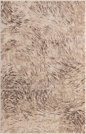 Brown 4' x 6' Oasis Rectangle Area Rug 65% Polypropylene & 35% Polyester Contemporary Carpet for Living Rooms, Bedroom, Kitchen, Dining, Office for Sale at Rug Engine