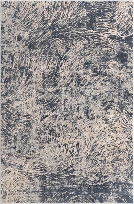 Gray 6' x 9' Oasis Rectangle Area Rug 65% Polypropylene & 35% Polyester Contemporary Carpet for Living Rooms, Bedroom, Kitchen, Dining, Office for Sale at Rug Engine