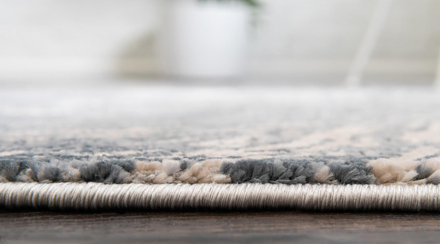 Gray 7' x 7' Oasis Octagon Area Rug 65% Polypropylene & 35% Polyester Contemporary Carpet for Living Rooms, Bedroom, Kitchen, Dining, Office for Sale at Rug Engine