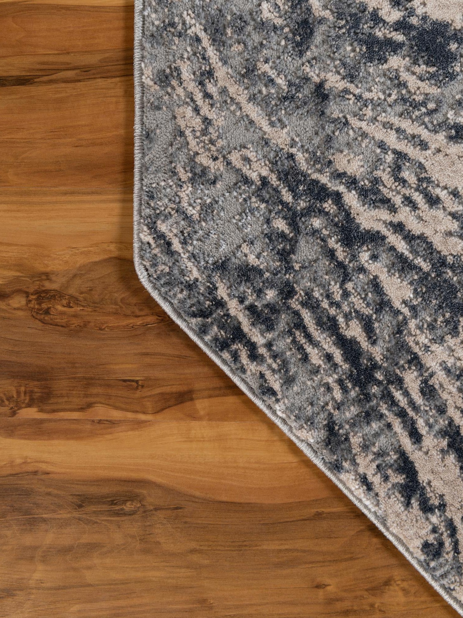 Gray 7' x 7' Oasis Octagon Area Rug 65% Polypropylene & 35% Polyester Contemporary Carpet for Living Rooms, Bedroom, Kitchen, Dining, Office for Sale at Rug Engine