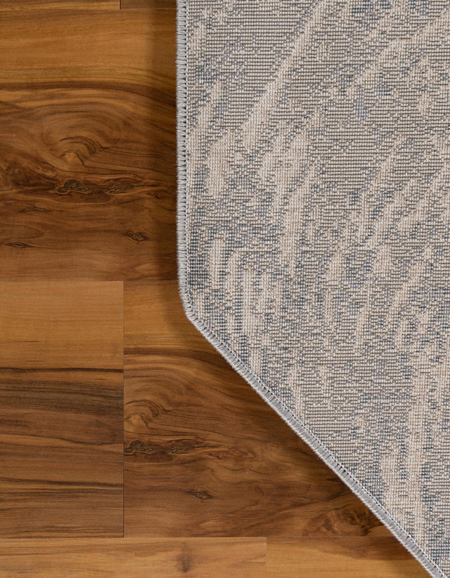 Gray 6' x 6' Oasis Octagon Area Rug 65% Polypropylene & 35% Polyester Contemporary Carpet for Living Rooms, Bedroom, Kitchen, Dining, Office for Sale at Rug Engine
