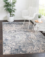 Gray 4' x 6' Oasis Rectangle Area Rug 65% Polypropylene & 35% Polyester Contemporary Carpet for Living Rooms, Bedroom, Kitchen, Dining, Office for Sale at Rug Engine