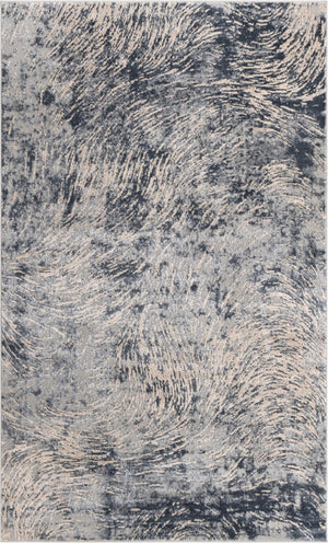 Gray 5' x 8' Oasis Rectangle Area Rug 65% Polypropylene & 35% Polyester Contemporary Carpet for Living Rooms, Bedroom, Kitchen, Dining, Office for Sale at Rug Engine