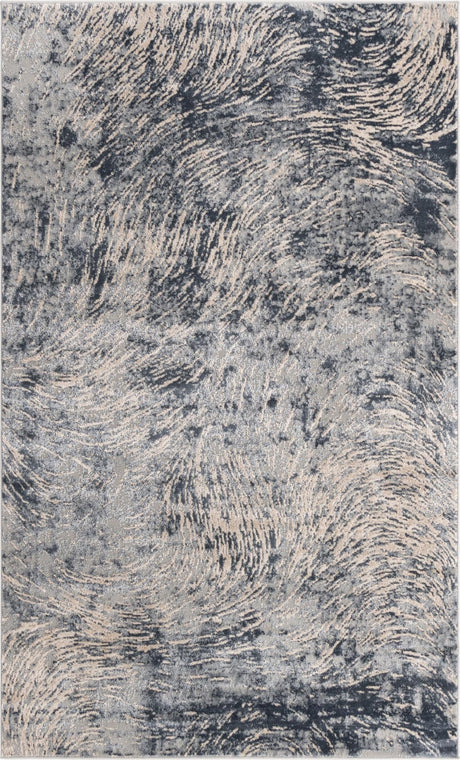 Gray 5' x 8' Oasis Rectangle Area Rug 65% Polypropylene & 35% Polyester Contemporary Carpet for Living Rooms, Bedroom, Kitchen, Dining, Office for Sale at Rug Engine