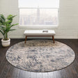 Gray 4' x 4' Oasis Round Area Rug 65% Polypropylene & 35% Polyester Contemporary Carpet for Living Rooms, Bedroom, Kitchen, Dining, Office for Sale at Rug Engine