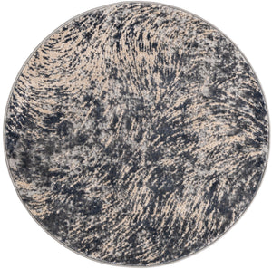 Gray 4' x 4' Oasis Round Area Rug 65% Polypropylene & 35% Polyester Contemporary Carpet for Living Rooms, Bedroom, Kitchen, Dining, Office for Sale at Rug Engine