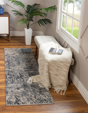 Gray 2' x 6' Oasis Runner Area Rug 65% Polypropylene & 35% Polyester Contemporary Carpet for Living Rooms, Bedroom, Kitchen, Dining, Office for Sale at Rug Engine