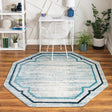 Blue 6' x 6' Oasis Octagon Area Rug 65% Polypropylene & 35% Polyester Contemporary Carpet for Living Rooms, Bedroom, Kitchen, Dining, Office for Sale at Rug Engine