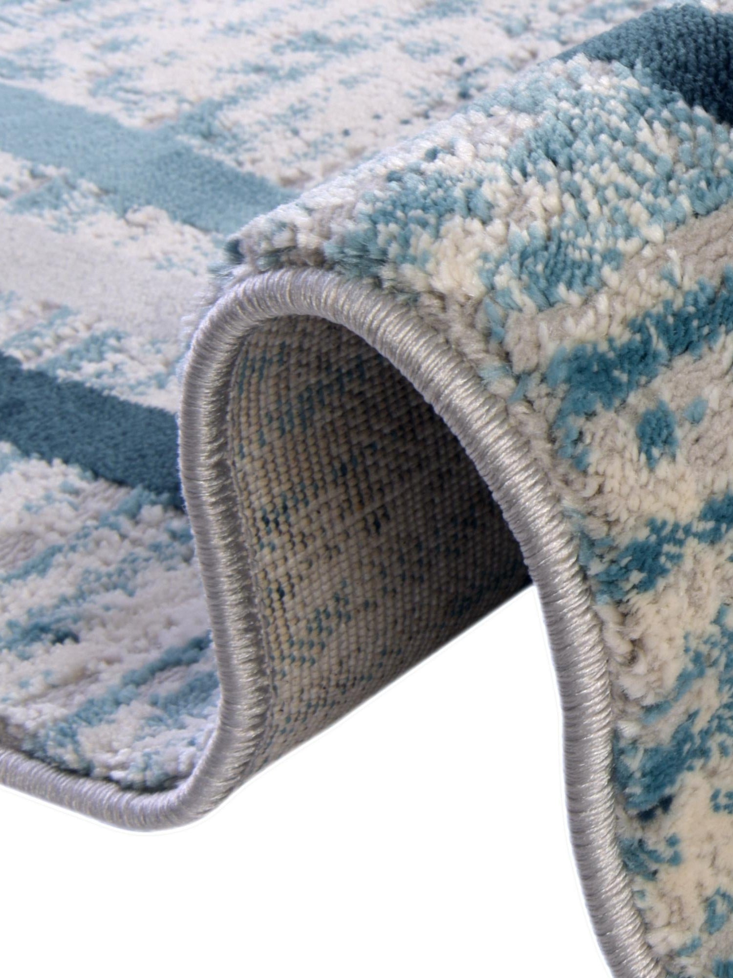 Blue 4' x 6' Oasis Rectangle Area Rug 65% Polypropylene & 35% Polyester Contemporary Carpet for Living Rooms, Bedroom, Kitchen, Dining, Office for Sale at Rug Engine