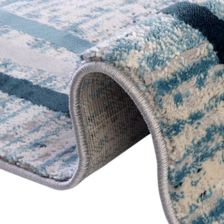 Blue 8' x 10' Oasis Oval Area Rug 65% Polypropylene & 35% Polyester Contemporary Carpet for Living Rooms, Bedroom, Kitchen, Dining, Office for Sale at Rug Engine