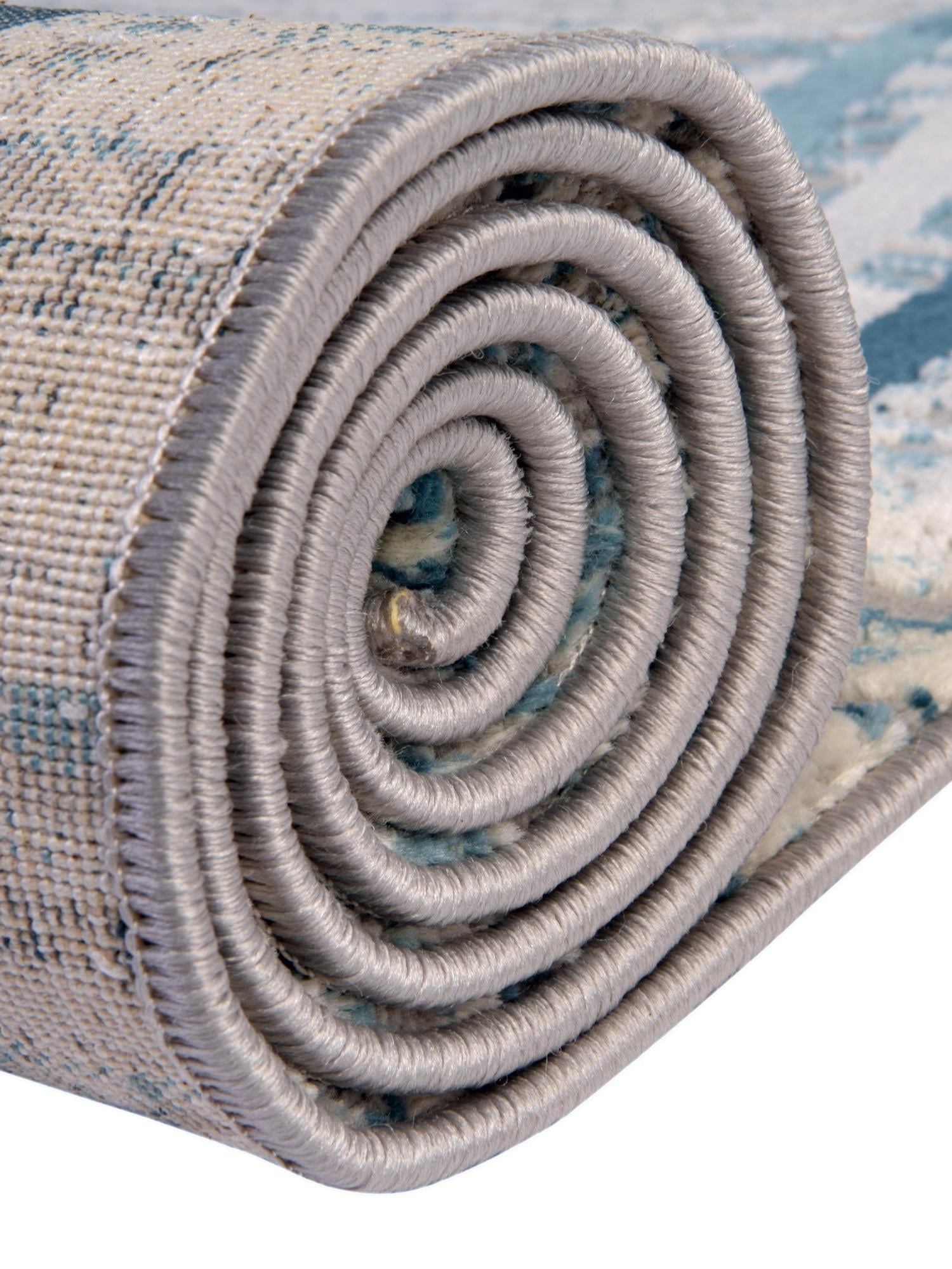 Blue 7' x 7' Oasis Round Area Rug 65% Polypropylene & 35% Polyester Contemporary Carpet for Living Rooms, Bedroom, Kitchen, Dining, Office for Sale at Rug Engine