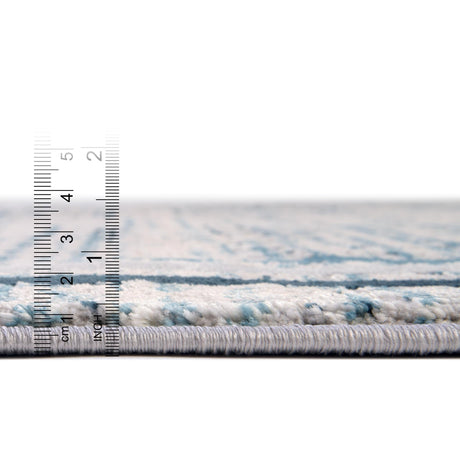 Blue 2' x 12' Oasis Runner Area Rug 65% Polypropylene & 35% Polyester Contemporary Carpet for Living Rooms, Bedroom, Kitchen, Dining, Office for Sale at Rug Engine