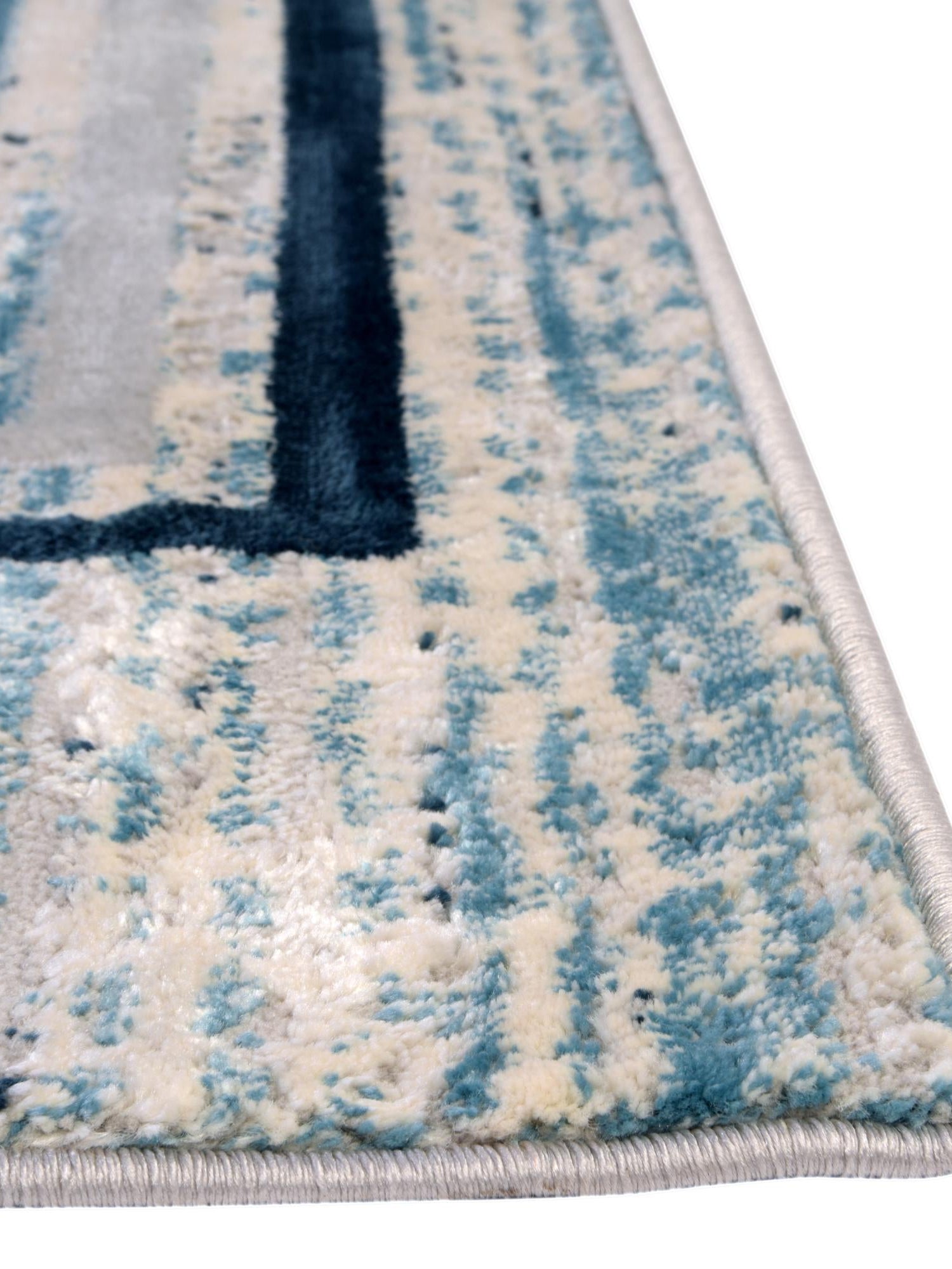 Blue 2' x 6' Oasis Runner Area Rug 65% Polypropylene & 35% Polyester Contemporary Carpet for Living Rooms, Bedroom, Kitchen, Dining, Office for Sale at Rug Engine