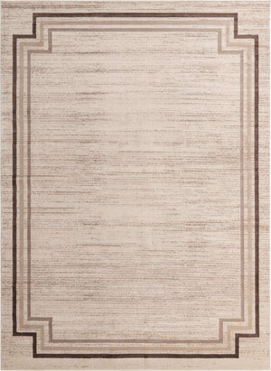 Brown 9' x 12' Oasis Rectangle Area Rug 65% Polypropylene & 35% Polyester Contemporary Carpet for Living Rooms, Bedroom, Kitchen, Dining, Office for Sale at Rug Engine