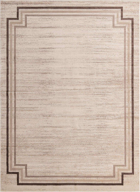 Brown 9' x 12' Oasis Rectangle Area Rug 65% Polypropylene & 35% Polyester Contemporary Carpet for Living Rooms, Bedroom, Kitchen, Dining, Office for Sale at Rug Engine