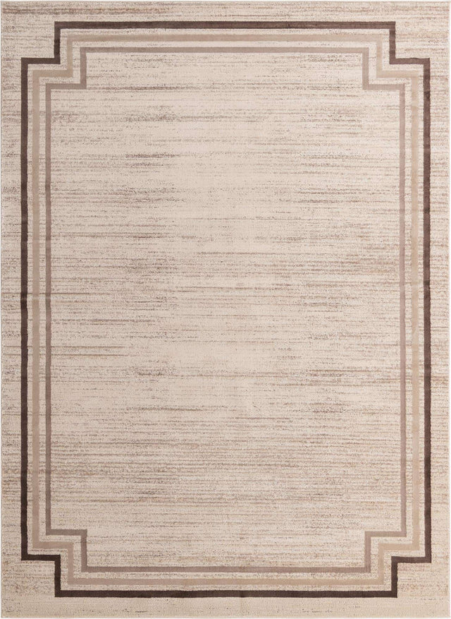 Brown 9' x 12' Oasis Rectangle Area Rug 65% Polypropylene & 35% Polyester Contemporary Carpet for Living Rooms, Bedroom, Kitchen, Dining, Office for Sale at Rug Engine