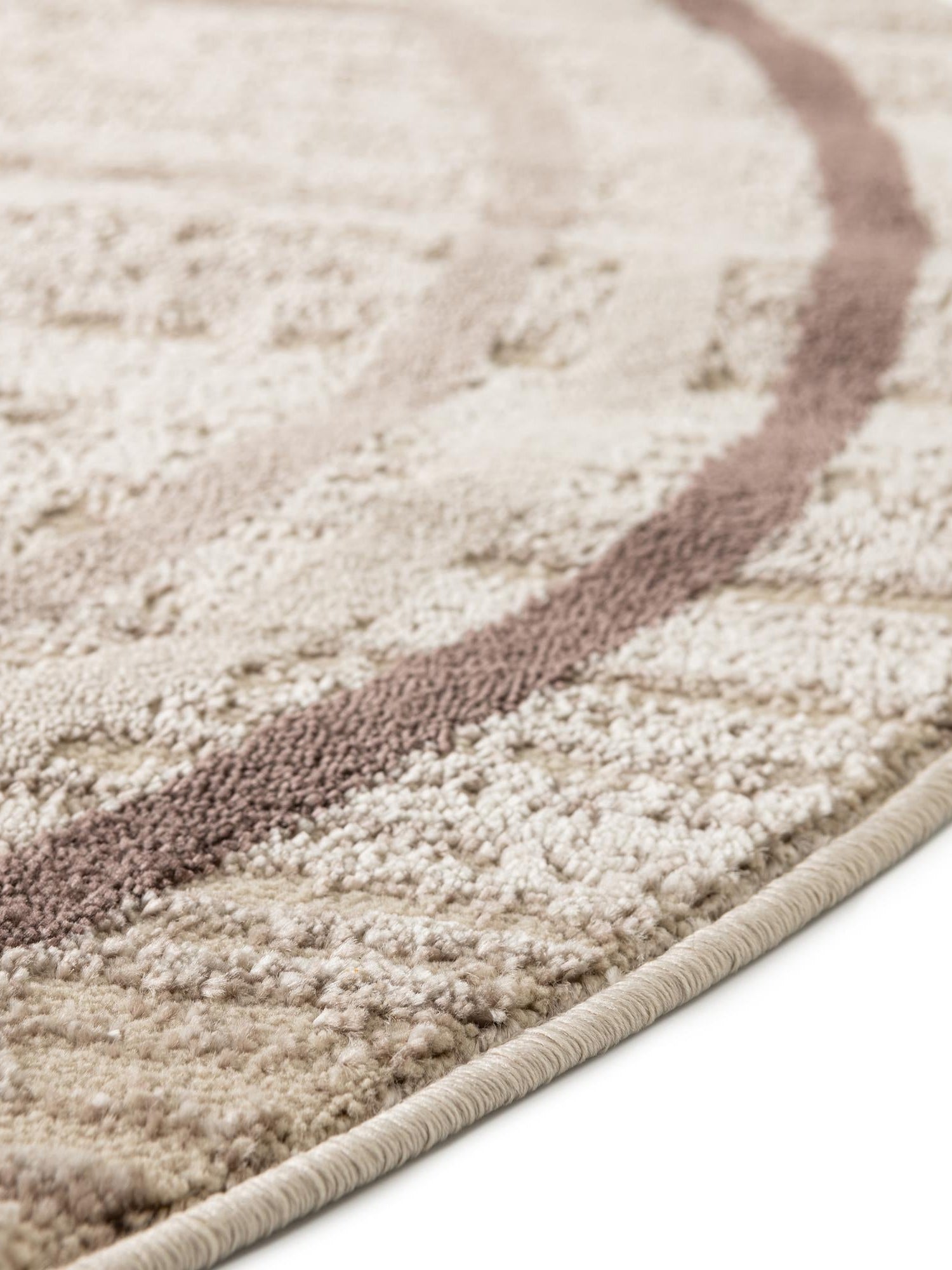 Brown 3' x 3' Oasis Round Area Rug 65% Polypropylene & 35% Polyester Contemporary Carpet for Living Rooms, Bedroom, Kitchen, Dining, Office for Sale at Rug Engine