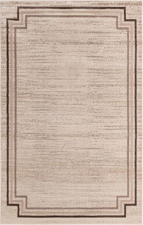 Brown 6' x 9' Oasis Rectangle Area Rug 65% Polypropylene & 35% Polyester Contemporary Carpet for Living Rooms, Bedroom, Kitchen, Dining, Office for Sale at Rug Engine