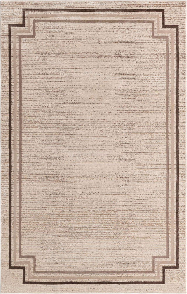 Brown 6' x 9' Oasis Rectangle Area Rug 65% Polypropylene & 35% Polyester Contemporary Carpet for Living Rooms, Bedroom, Kitchen, Dining, Office for Sale at Rug Engine