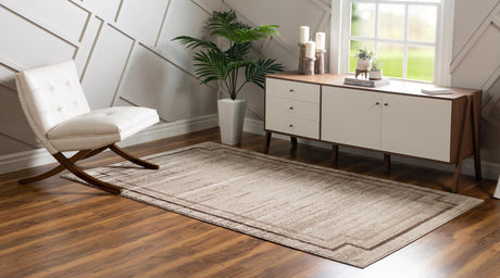 Brown 4' x 6' Oasis Rectangle Area Rug 65% Polypropylene & 35% Polyester Contemporary Carpet for Living Rooms, Bedroom, Kitchen, Dining, Office for Sale at Rug Engine